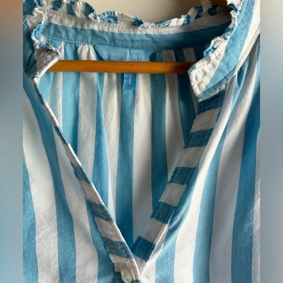 Draper James Connie Top in blue & white Awning Stripe. Size XL - Picture 10 of 10